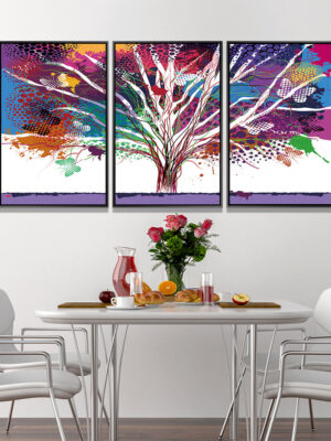 3-iSB-61347ABC-3Panel Black PS Frame Canvas Prints Customized Wholesale Modern Abstract Canvas Wall Art for Hotel Artworks