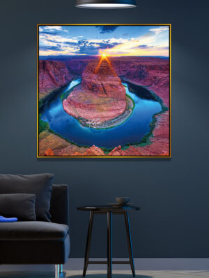 3-iSH-71608-1Panel Gold Alumnum Frame Canvas Prints HD Scenery Decor Painting Landscape Bedroom Farmless Canvas Picture Prints