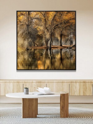 3-iSH-72404-1Panel Black Alumnum Frame Canvas Prints HD Quality Print Landscape Picture Wall Art Canvas Framed for Living Room Home Decoration