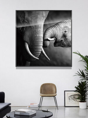 4-iSB-61166-1Panel Dazzling Black Frame Acrylic Prints Wall Art Outdoor Print Wall Art Glass Framed Painting Animal Painting Home Decor