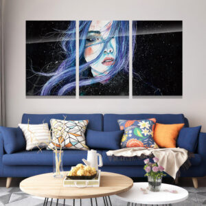 Abstract Picture Wood Framed Wall Art Living Room Unique Stylish Decor Artwork Canvas Waterproof Painting