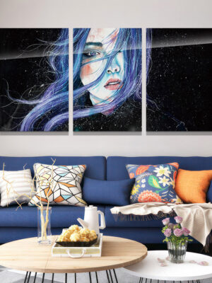 Abstract Picture Wood Framed Wall Art Living Room Unique Stylish Decor Artwork Canvas Waterproof Painting