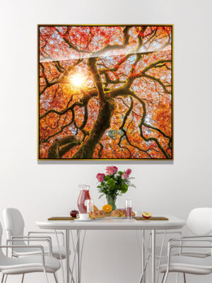 4-iSH-73061-1Panel Gold Alumnum Frame Acrylic Prints Landscape Home Wall Decoration Wall Art Canvas Paintings for Living Room