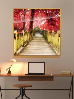 5-iSH-71611-1Panel Dazzling Black Frame Acrylic Prints Wall Art Living Room Nature Landscape Wall Murals Scenery Bedroom Wall Art Decor Paintings Forest Wallpaper