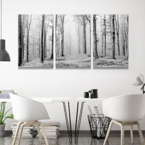 Living Room Home Decor Tree Canvas Wall Art Painting Gray White Landscape Painting